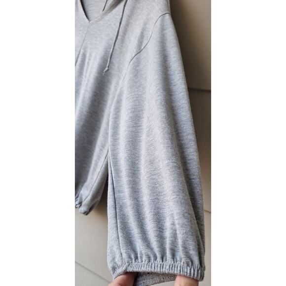 Aerie Lightweight Casual Hoodie Sweatshirt Heather Gray Oversized S Minimalist - Picture 6 of 8